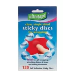 ULTRTAPE 25MM STICKY DISCS CLEAR 120/SLV