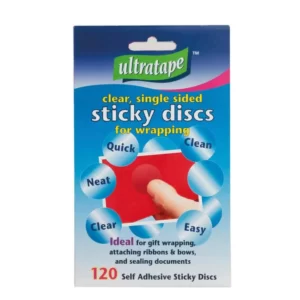 ULTRTAPE 25MM STICKY DISCS CLEAR 120/SLV