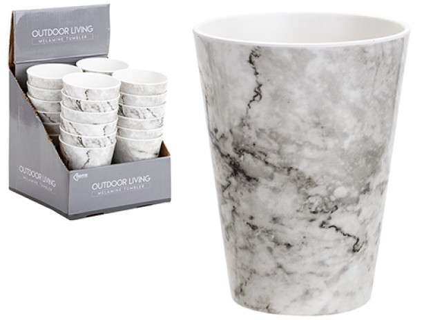 MARBLE DESIGN MELAMINE TUMBLER 325ML