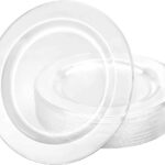 10IN LUXURY CLEAR PLASTIC PLATES PK50