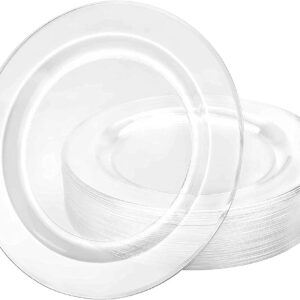 10IN LUXURY CLEAR PLASTIC PLATES PK50