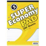 SUPER ECONOMY PAD 200 SHEETS FEINT & MARGIN PACK OF 3