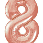 UNIQUE 34″ ROSE GOLD FOIL BALLON NUMBER 8