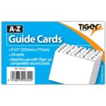 A-Z WHITE GUIDE CARDS 5X3