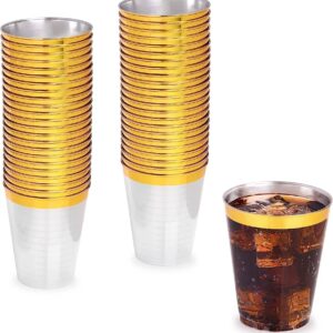 CLEAR GOLD RIMMED TUMBLERS 8OZ PK20