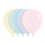 SEMPERTEX 5IN ROUNDS PASTEL MATTE ASSORTED BALLOONS PK100