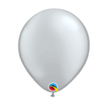 QUALATEX SILVER 11IN(PACK OF 25 ROUND BALLOONS).