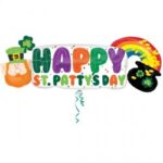 ANAGRAM 42″X15″ HAPPY ST PATTY’S DAY POT OF GOLD BANNER SUPERSHAPE FOIL BALLOON