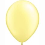 QUALATEX PEARL LEMON CHIFFON 11″ (PACK OF 25 ROUND BALLOONS).