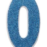 GLITZ BLUE CANDLE NUMBER CANDLE 0