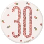 GLITZ ROSE GOLD BADGE NUMBER 30