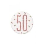 GLITZ ROSE GOLD BADGE NUMBER 50