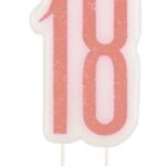 GLITZ ROSE GOLD BIRTHDAY CANDLE NUMBER 18