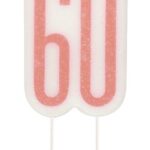 GLITZ BIRTHDAY  ROSE GOLD NUMBER CANDLE 60