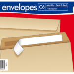 C6 MANILLA PEEL & SEAL ENVELOPES PK50