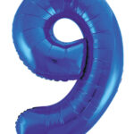 UNIQUE 34″ BLUE FOIL BALLOON NUMBER 9