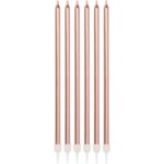 ROSE GOLD SKINNY CANDLES HOLDERS 12PK