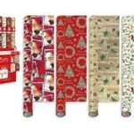 CHRISTMAS WRAP 5M PAPER ELEGANT TRAD (4 DESIGNS)