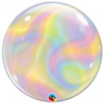 QUALATEX 22″ IRIDESCENT SWIRLS BUBBLE BALLOON