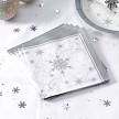 NEVITI SHIMMERING SNOWFLAKE NAPKINS PK16