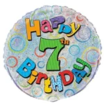 UNIQUE 18″ HAPPY 7TH BIRTHDAY PRISMATIC BALLOON