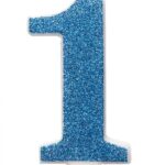 GLITZ BLUE GLITTER CANDLE NUMBER 1