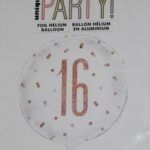 18″ GLITZ ROSE GOLD 16TH FOIL BALLOON