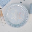 NEVITI IRIDESCENT SNOWFLAKE PLATE PK8