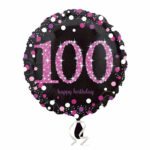 ANAGRAM 18″ 100TH BIRTHDAY PINK SPARKLING FOIL BALLOON