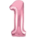 UNIQUE 34″ LOVELY PINK FOIL BALLOON NUMBER 1