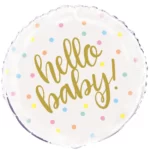 UNIQUE 18″ GOLD HELLO BABY” BABY SHOWER  FOIL BALLOON