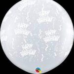 QUALATEX 11″DIAMOND CLEAR  BIRTHDAY-A-ROUND BALLOON