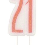 GLITZ ROSE GOLD BIRTHDAY CANDLE NUMBER 21
