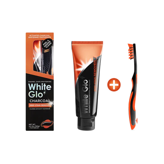 WHITE GLI CHARCOAL DEEP STAIN REMOVER, ACTIVATED CHARCOAL WHITENING TOOTHPASTE: TOOTHPASTE + TOOTHBRUSH - Image 2