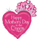 BETALLIC 33″ “HAPPY MOTHER’S DAY TO THE QUEEN” HOLOGRAPHIC SHAPE HELIUM BALLOON