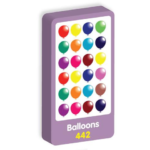 PURPLE PEACH STICKERS BALLOONS