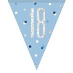 GLITZ BLUE 18TH FLAG BANNER 9FT