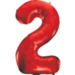 UNIQUE 34″ RED FOIL BALLOON NUMBER 2