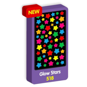 PURPLE PEACH STICKERS STARS GLOW