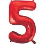 UNIQUE 34″ RED FOIL BALLOON NUMBER 5