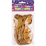 SIMON ELVIN SATIN BALLOONS GOLD PK8