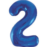 UNIQUE 34″ BLUE FOIL BALLOON NUMBER 2