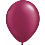 QUALATEX PEARL BURGUNDY 11″(PACK OF 25 ROUND BALLOONS).