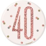 GLITZ ROSE GOLD BADGE NUMBER 40