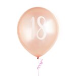 12″ ROSE GOLD 18TH BIRTHDAY BALLOON PK5