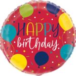 UNIQUE 18″ BALLOON RED HAPPY BIRTHDAY FOIL BALLOON