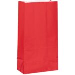 12 PAPER PARTY BAGS RUBY RED