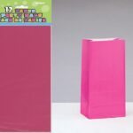 12 PAPER PARTY BAGS HOT PINK