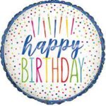 UNIQUE 18″ SILVER STYLE BDAY FOIL