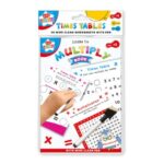 KIDS CREATE TIME TABLES 20 WIPE CLEAN WORKSHEETS WITH PEN AGE +5